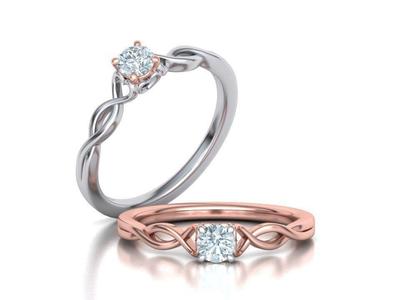 Heart Engagement ring with 4mm stone 3dmodel