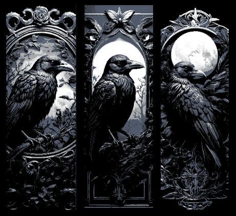 Carvings Raven and the Midnight Moon - 3 Bookmarks