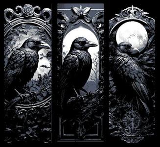 Carvings Raven and the Midnight Moon - 3 Bookmarks