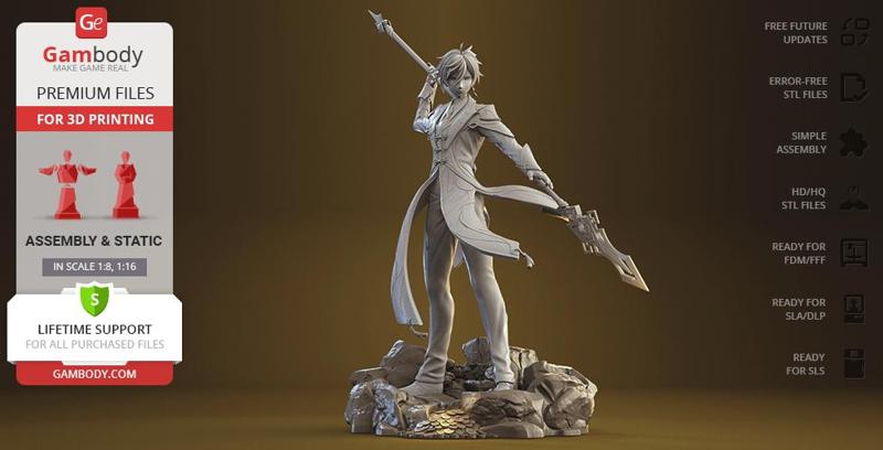 Zhongli Genshin 3D Printing Figurine | Assembly