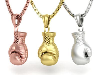 GOLD BOXING GLOVES PENDANT 3dmodel