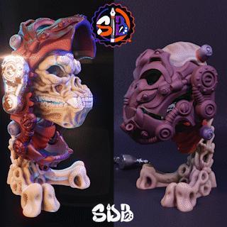MECHANICAL GORILLA SKULL MASK - FLEXI - 3MF - STL