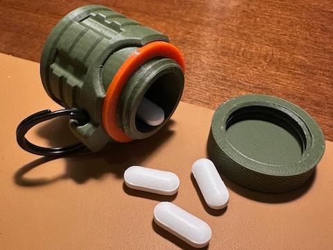 Rugged Keychain Screw Top Container 