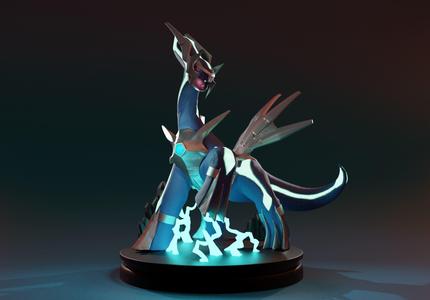 DIALGA - 3D PRINTABLE POKEMON with cuts and as a whole