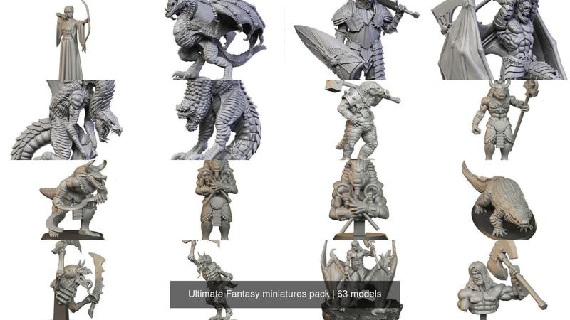 Ultimate Fantasy miniatures pack 3D Model Collection