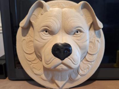 american pit bull dog 3d model wall art