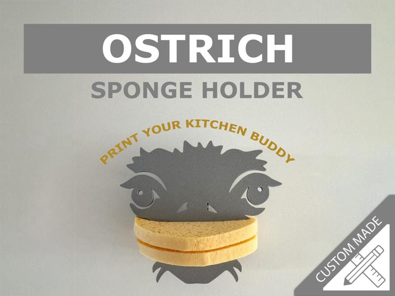 Ostrich Sponge Holder – Directly onto the Kitchen Wall