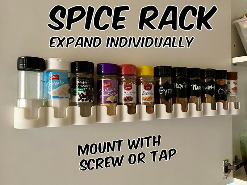 Spice rack individually expandable - with groove