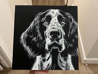 English Setter Dog Face Hueforge