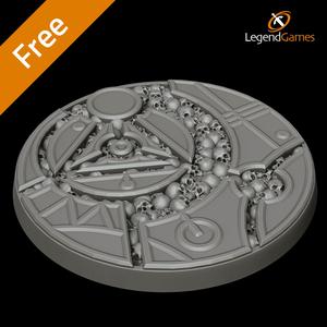 LegendGames FREE Eldar 60mm round Sigil and Skull figure base