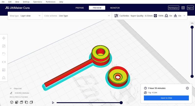Eletrodo para Célula Eletroquímica - Suporte de Amostras 3D