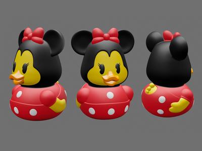 Rubber Duck with Minnie Mouse Costume
