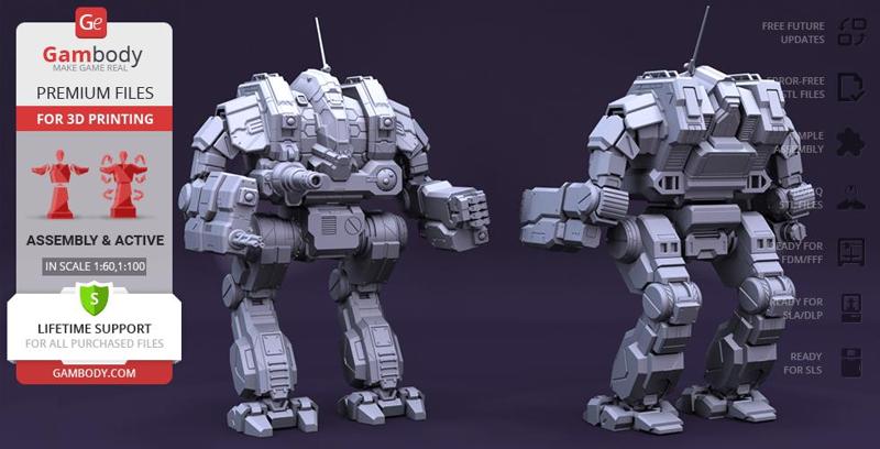 MWO Cataphract 3D Printing Model | Assembly + Action