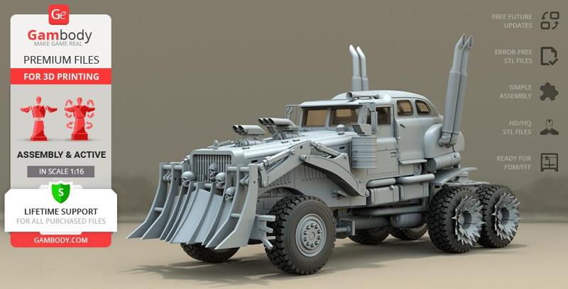 War Rig Truck 3D Printing Model | Assembly + Action
