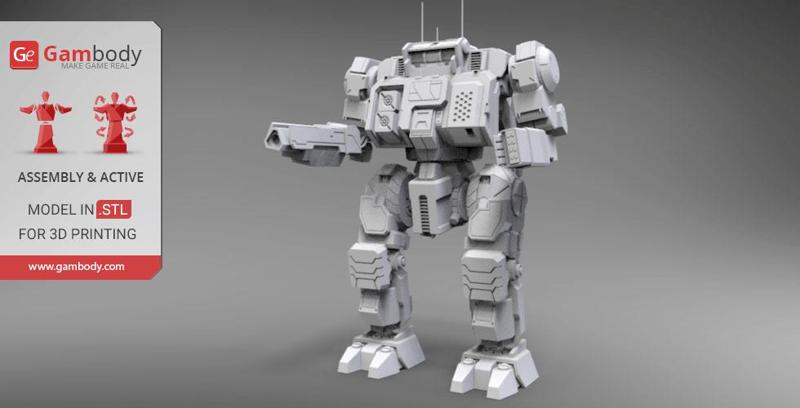 MWO Highlander STL files for 3D Printing | Assembly Model + Action