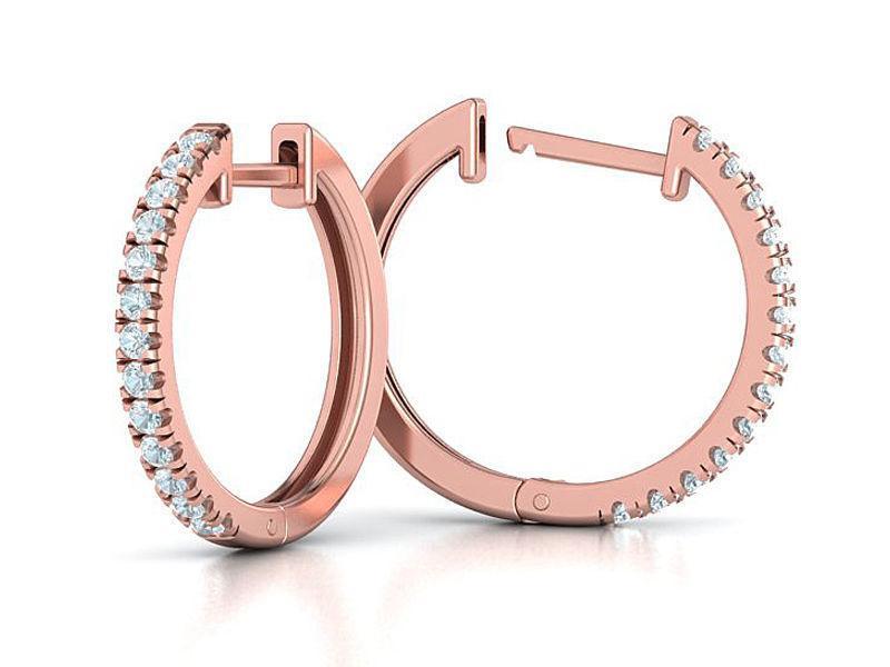 Diamond Hoop Earrings 18mm sizes 3dmodel