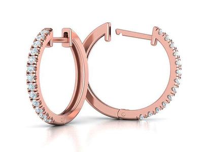 Diamond Hoop Earrings 18mm sizes 3dmodel