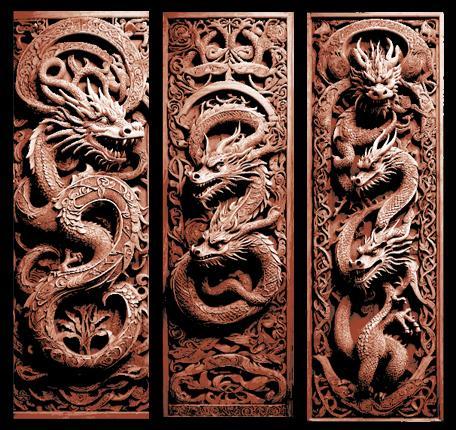 Set of 3 Bookmarks - Viking Nordic Knotwork Carving in wood of Dragons