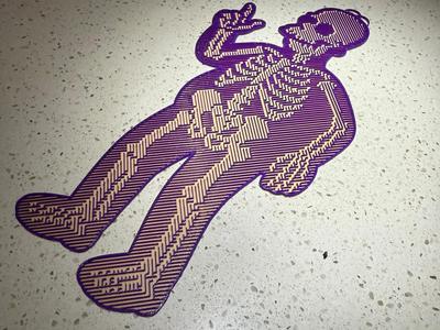 Holographic Effect Homer Simpson Skeleton
