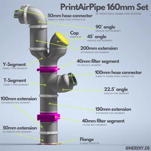 PrintAirPipe - 160mm Pipe system - complete set by Nerdiy.de   