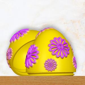Flower Decorated Easter Egg Container - Screws Together - NO SUPPORTS