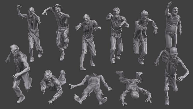 Casual Zombie CZ3 Pack 2 3D Model Collection