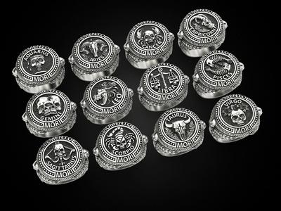 Collection Zodiac skull ring