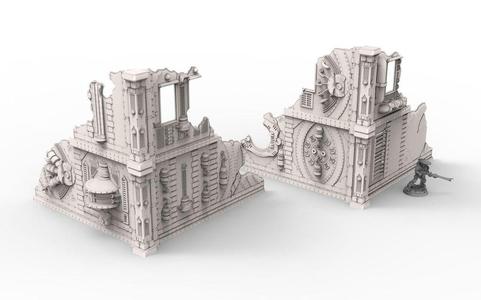 2 6x6x6″ Industrial Building sample for wargame