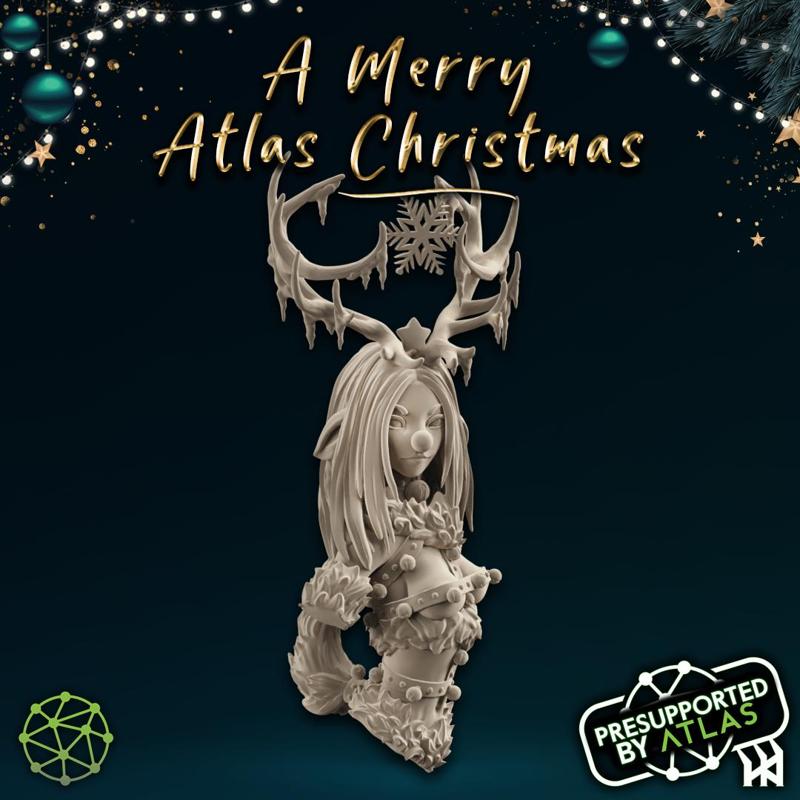 CHRISTMAS: Reindeer Delilah Bust (+NSFW version)