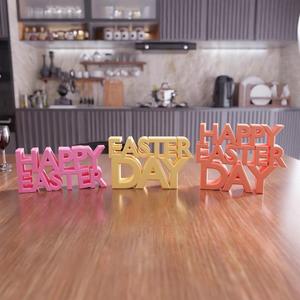 3D Happy Easter Day Text as Stl Files & Easter Decor, 3D Printing, Easter Day, Easter Gift, Letter Decor, 3D Print File, Happy Easter