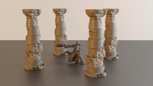 Ruined stone pillar #4 – wargaming terrain