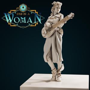 Tiefling Bard – Stephina – 28/32mm and 75mm