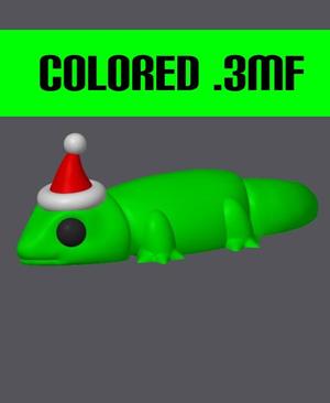 Christmas Gecko – Mini Monster #10 Colored .3MF