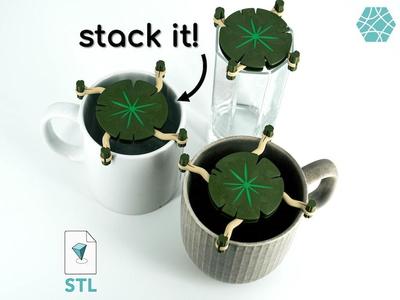 Mug Stacker Lily Pad 3D Printable STL | Organize your Drinkware with “Lilia”