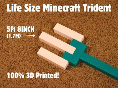 Life Size Minecraft Trident (100% Printed)