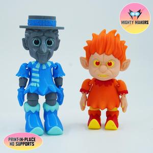 Print In Place Flexi Snow Miser And Heat Miser Articulated
