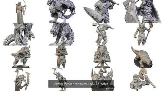 Ultimate Fantasy miniatures pack 3D Model Collection