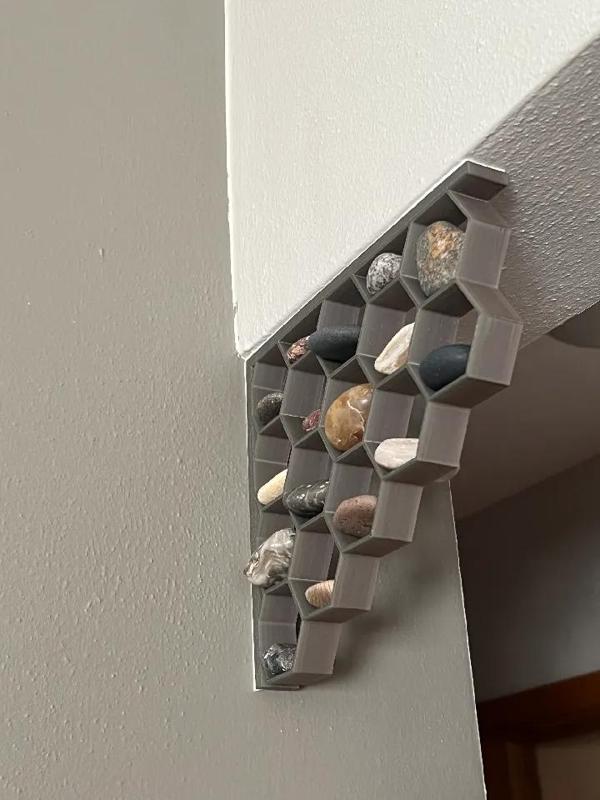 Honeycomb corner wall art