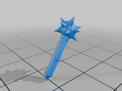 spear, halberd, club, and mace