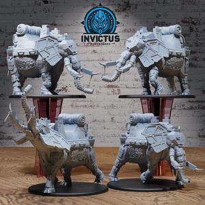 Borg Elephant Set / Tusked Battle Machine / Mecha Steel Construct / Cyber Mammalia / Steampunk Infantry Monster / Invasion Beast Army  / Cyberpunk Steam Technology / Sci-Fi Encounter