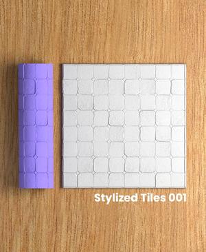 Collection Green | Stylized Tiles 001 | Polymer Clay Seamless Texture Roller