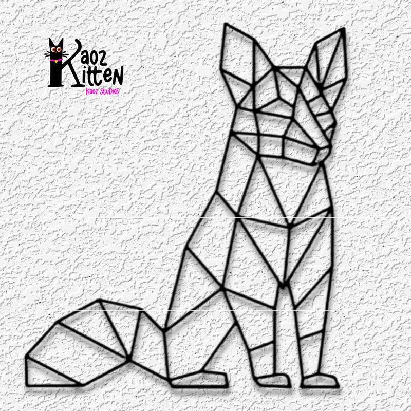 mosaic fox wall art mountain woodland wildlife decor