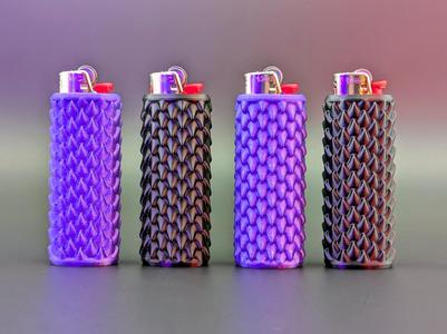 Smooth Dragon Scales Bic Lighter Sleeve No Support