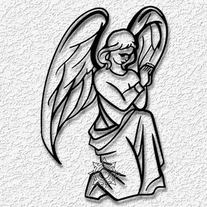 angel kneeling wall art praying angel decor