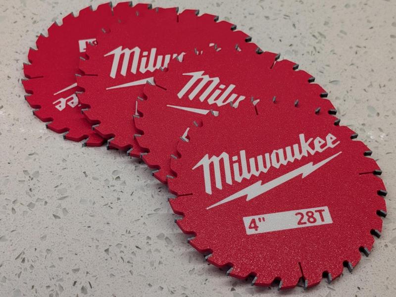 Milwaukee coasters - drink coasters - tool guy