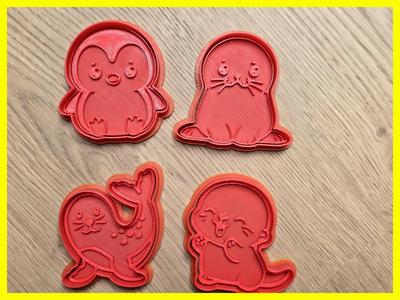 Cute Sea Animal Playdoh Stamp Cookie Cutter Pack
