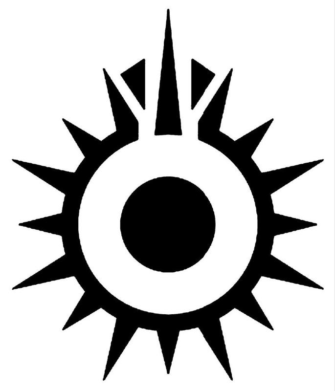 2D Black Sun symbol + stencil
