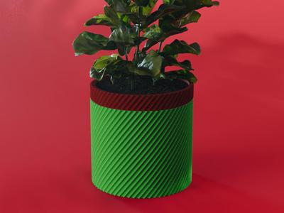 Mizu Planter Pot, Scalloped Reverse Diagonal | Small, Medium, Large | Self Watering and Drip Tray 