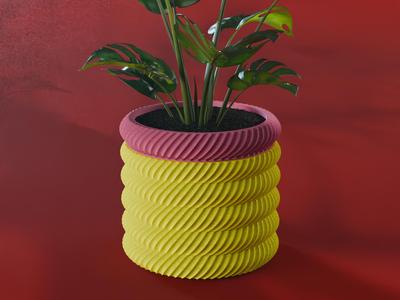 Sora Planter Pot, Scalloped Reverse Diagonal | Small, Medium, Large | Self Watering and Drip Tray 