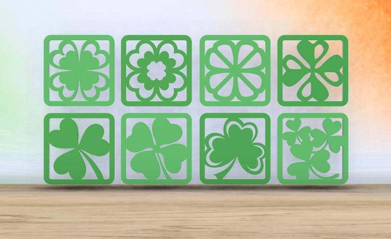 Shamrock Themed - 8 Coaster Set - Set 1
